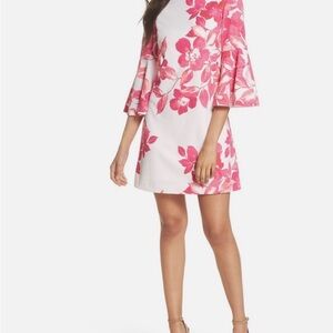 Eliza J Pink Floral Long Sleeve Dress